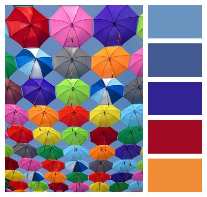 Umbrella Color Blue Sky Image
